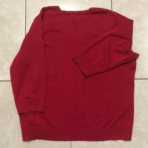 IZOD Red,Gray & White Argyle Sweater, Size 2XL - Picture 6 of 6